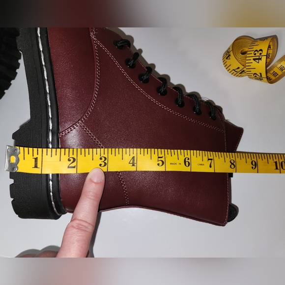 Torrid Combat Boots in Maroon Wide Width - Picture 15 of 15